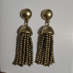 J Crew Elegant Gold Tassel Earrings